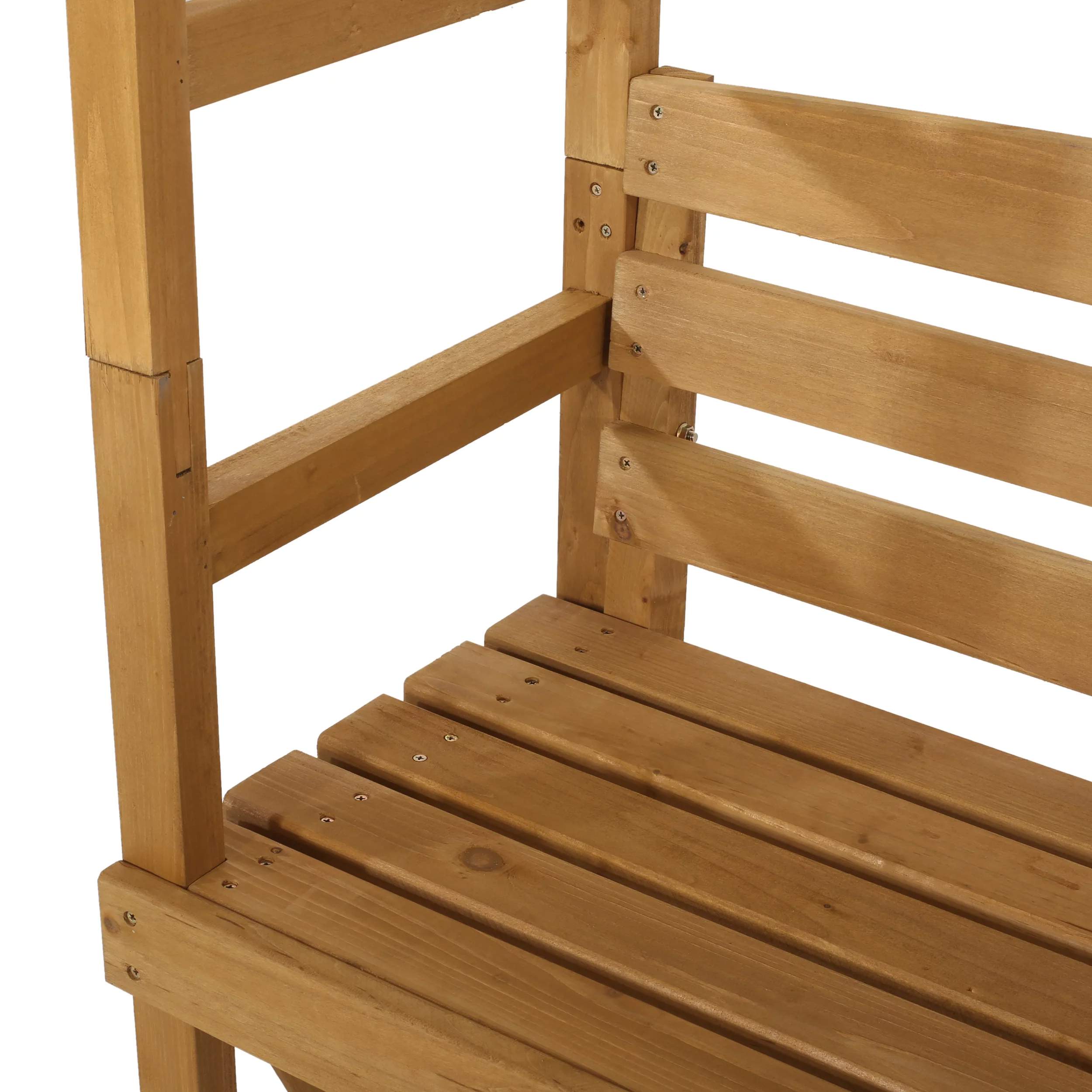 GDF Studio Edmonton Outdoor Fir Wood Arbor Bench, Teak