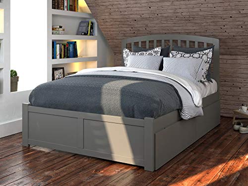 AFI Richmond Twin XL Size Platform Bed with Footboard & Storage Drawers in White