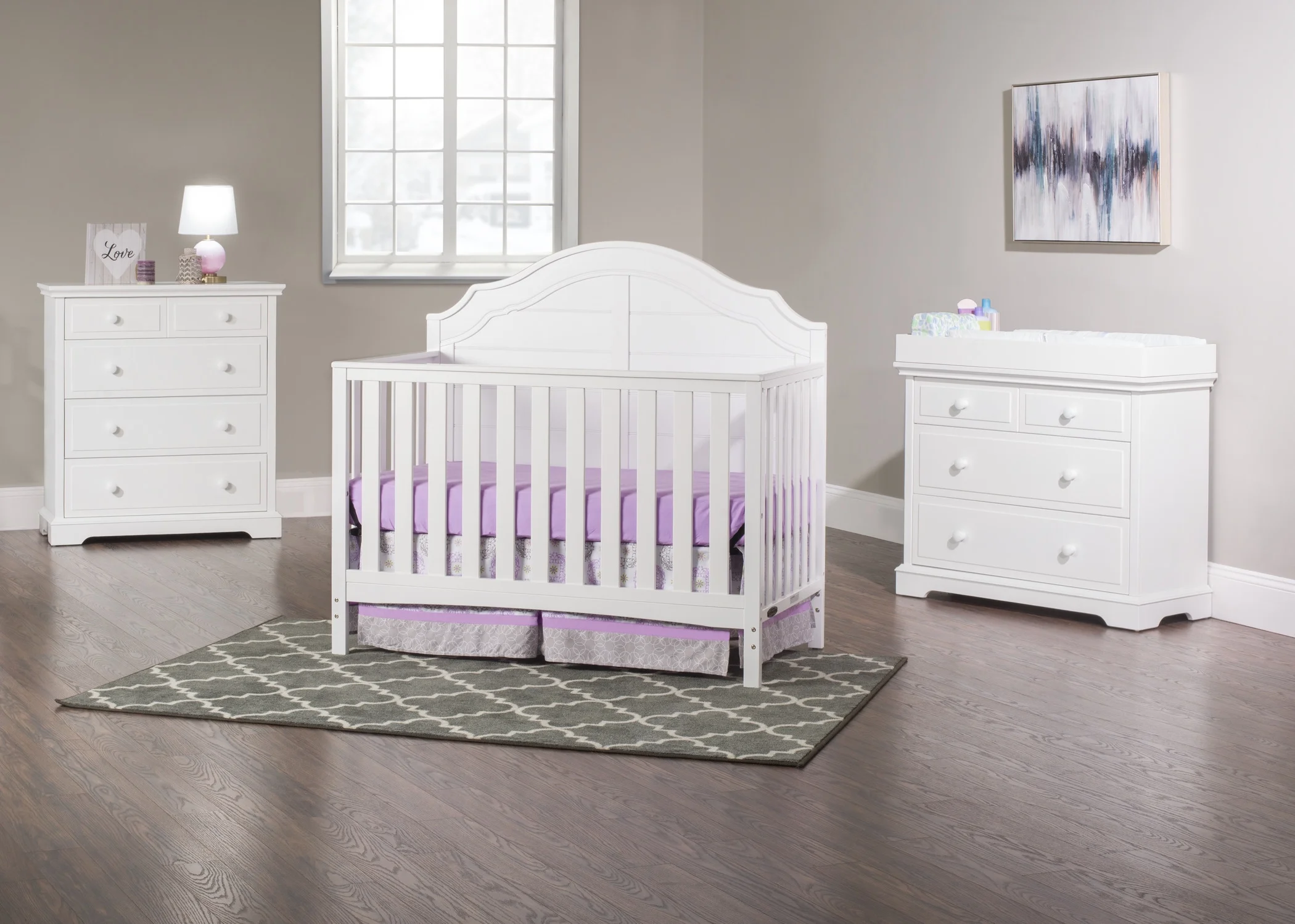 Child Craft Penelope 4-in-1 Convertible Baby Crib, Matte White