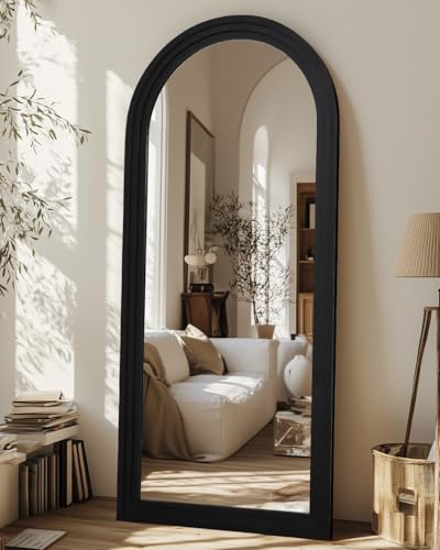 Full Length Mirror, 71"×32" Wooden Mirror Full Length with Stand Wood Floor Mirror, Oversized Stand Up Mirrors Large Wall Mirrors