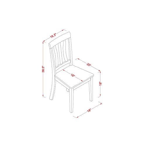 East West Furniture LYAN5-CAP-C Lynfield 5 Piece Modern Set Includes a Rectangle Wooden Table with Butterfly Leaf and 4 Linen Fabric Dining Room