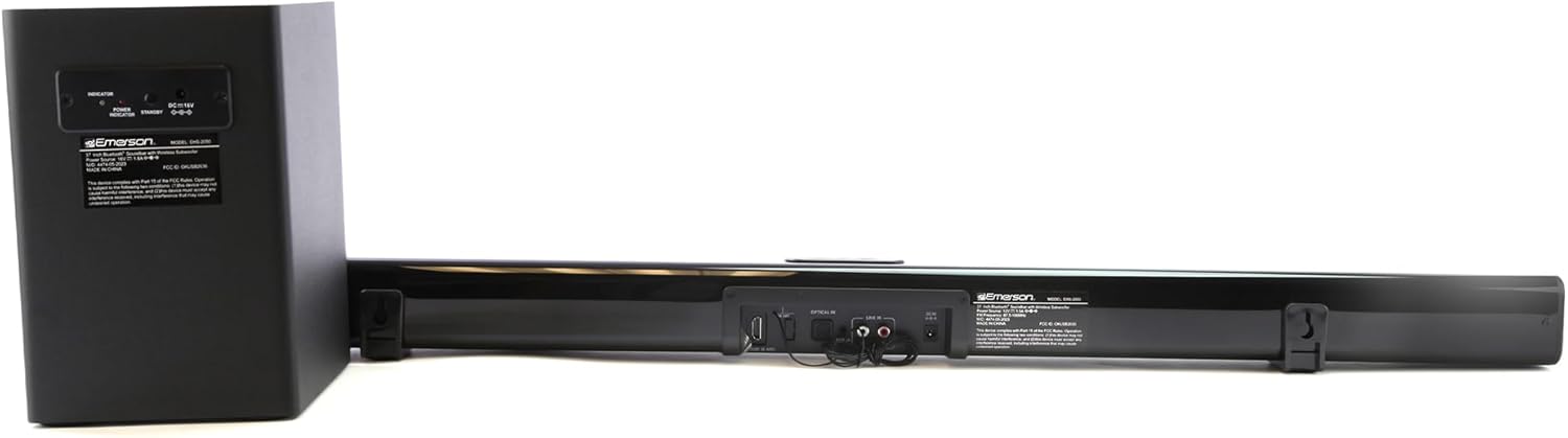 Emerson EHS-2050 37-inch Bluetooth Soundbar with Subwoofer and Remote Control