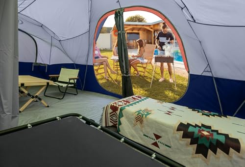 UNP Camping Tent 10-Person-Family Tents, Parties, Music Festival Tent, Big, Easy Up, 5 Large Mesh Windows, Double Layer, 2 Room, Waterproof