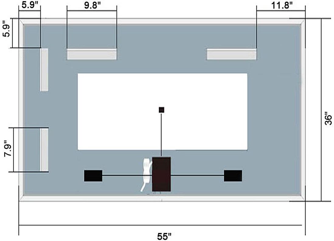 Dimmable LED Bathroom Mirror with Anti-Fog Function, 36x28 in Vertical & Horizontal Mount Illuminated Mirror with Touch Button, CRI>90