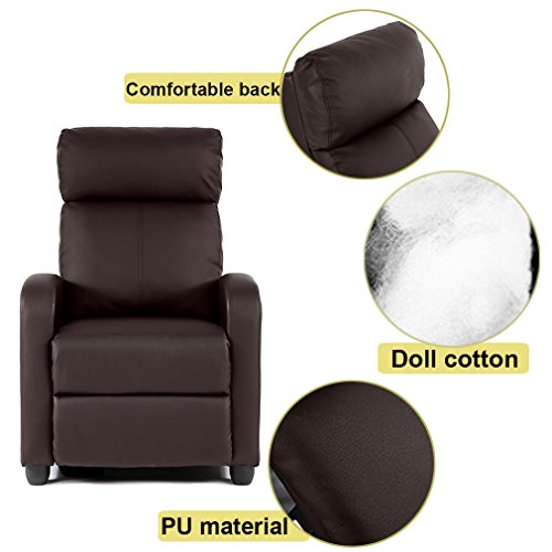 BestMassage | Recliner Chair | with 2 Point Massage Function | Black | with Lumbar Support, Adjustable Push Back, Wide Armrests