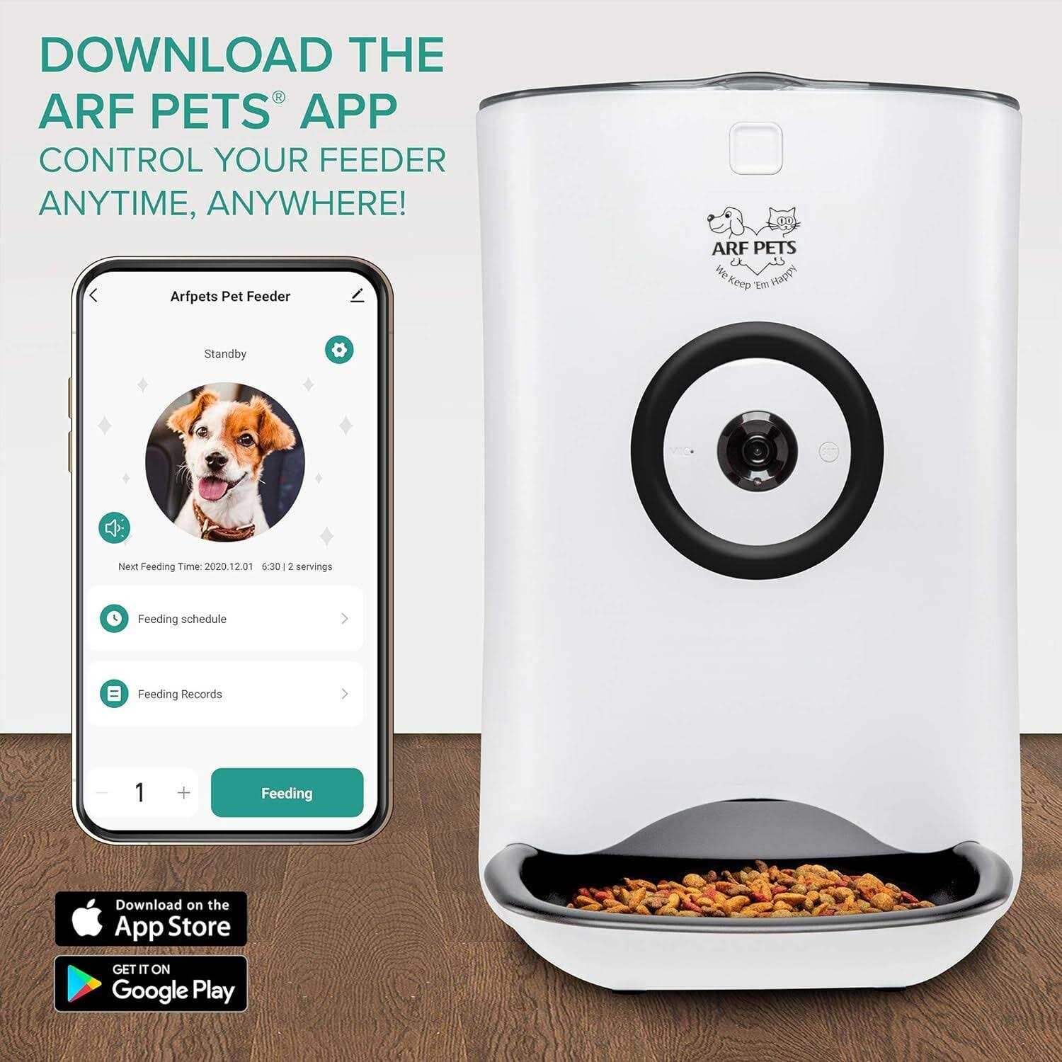 Arf Pets Smart Automatic Pet Feeder with Wi-Fi - Pet Supplies online store