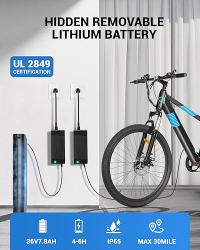 Electric Bike for Adults,36V Built-in Invisible Removable Battery,350W Brushless Motor(Peak 450W) Electric Mountain Bike
