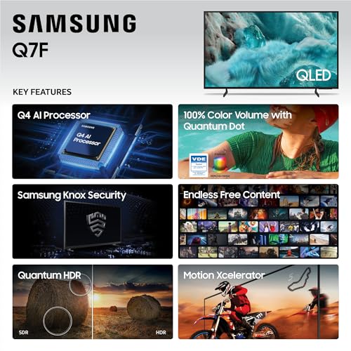 Samsung 65-Inch Class QLED Q7F Series Samsung Vision AI Smart TV (2025 Model, 65Q7F) Quantum HDR, Object Tracking Sound Lite, Q4 AI Gen1 Processor
