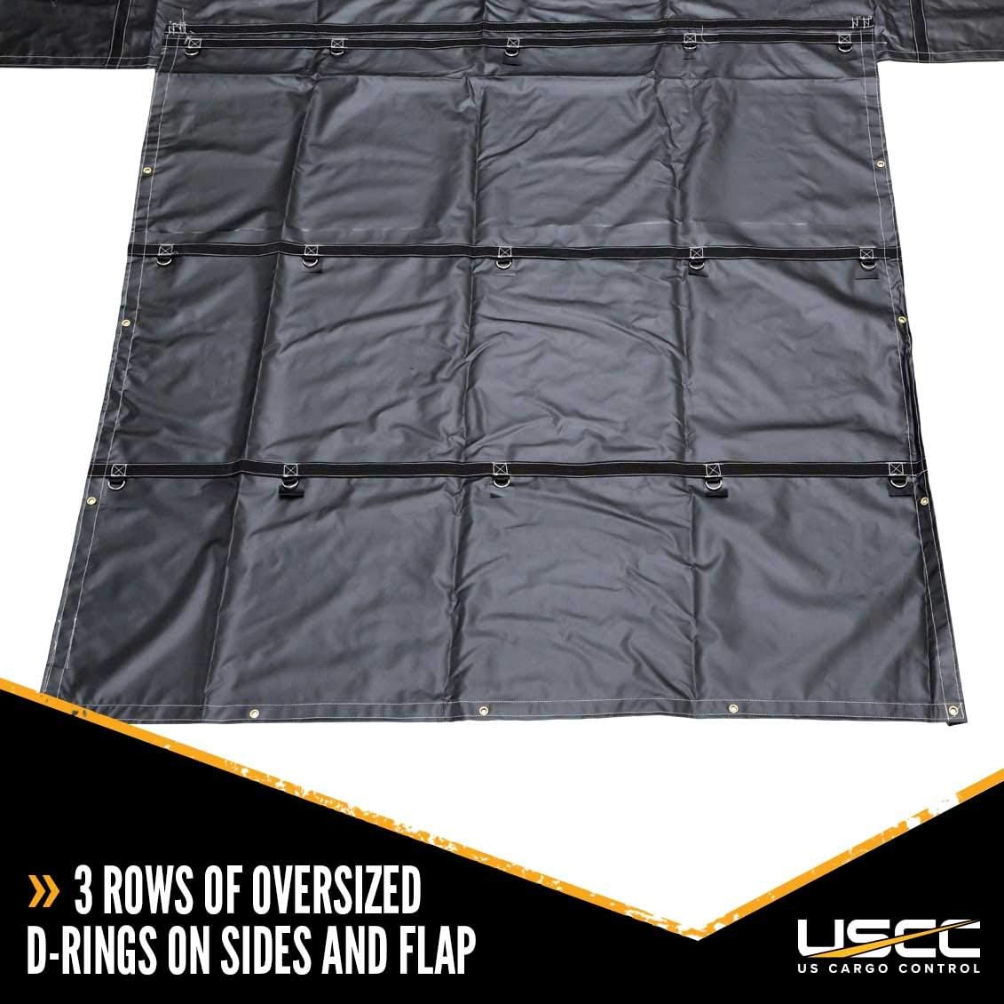US Cargo Control Lightweight Lumber Tarp - 24 Feet x 18 Feet with 8 Foot Drop and Flap - Durable Protection for Your Flatbed Trailer Cargo