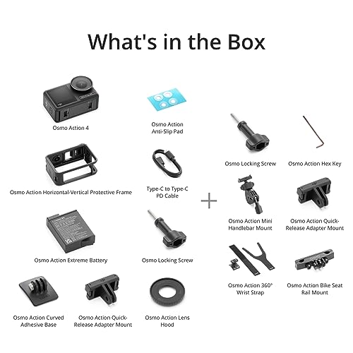 DJI Osmo Action 4 Standard Combo, 4K/120fps Waterproof Action Camera with a 1/1.3-Inch Sensor, Stunning Low-Light Imaging