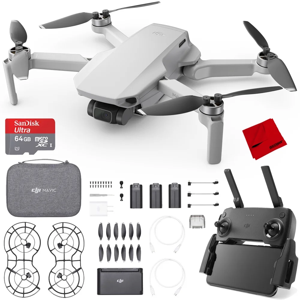 DJI Mavic Mini Quadcopter Drone Fly More Combo (CP.MA.00000123.01) with 64GB Bundle - Curated Treasures Market