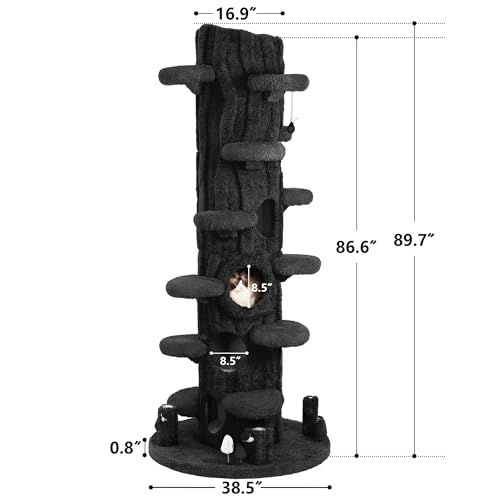 Luxury Cat Tree Tower for Indoor Cats,88.6" Tall Cat Tree
