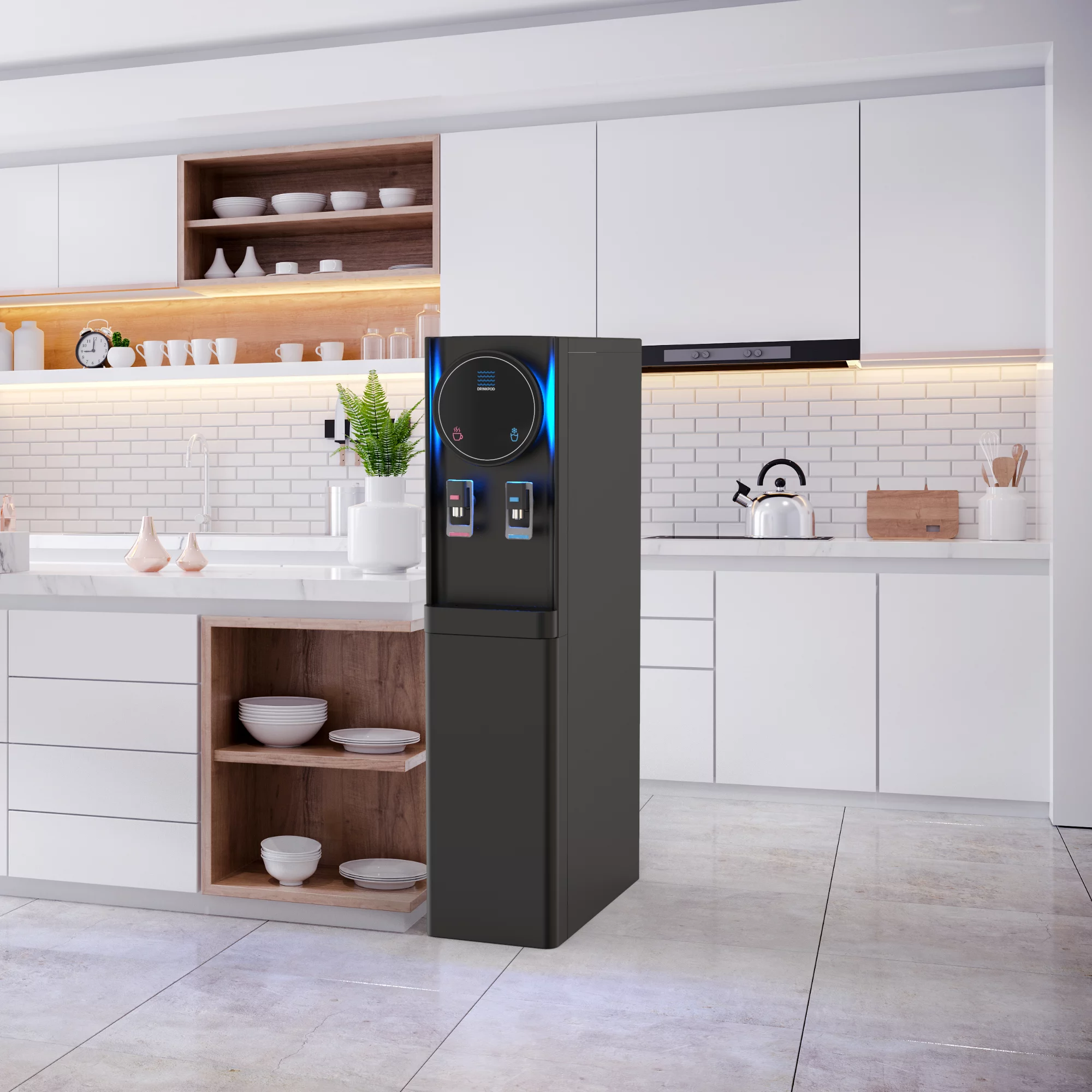 Drinkpod Bottleless Water Cooler Dispenser Ultra Membrane 3+ Filtration Water Cooler Hot & Cold Temps. Exclusive Option To Connect To Other