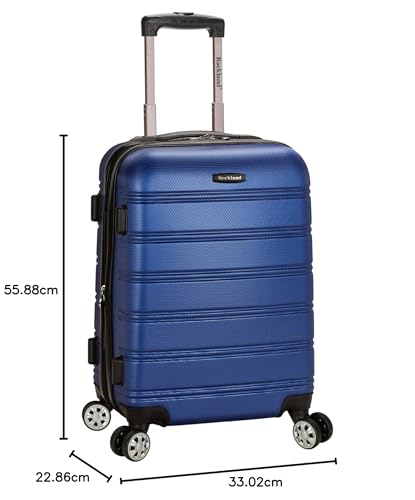 Rockland Melbourne Hardside Expandable Luggage with Spinner Wheels, 2TONEBLUE, 2 Piece (20/28)