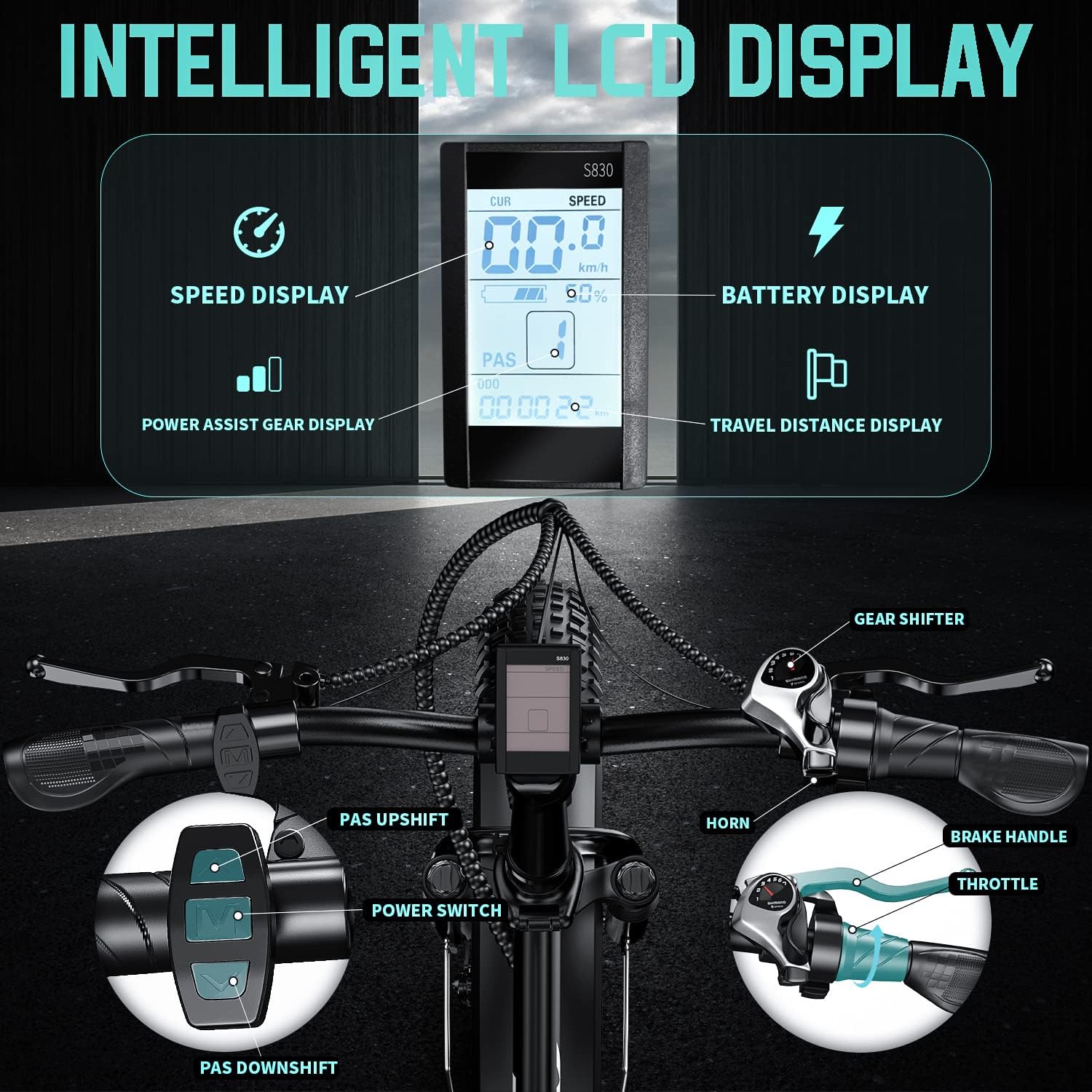 Auloor Electric Bike, 750W Ebike for Adults, 20" Fat Tire Electric Bike, 30MPH Max Speed Folding Electric Bike, 48V 18Ah Battery