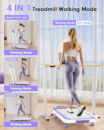 2025 Upgrade Walking Pad Treadmill with 8% Incline & Handle Bar, 3.5HP Portable Treadmill for Home Small