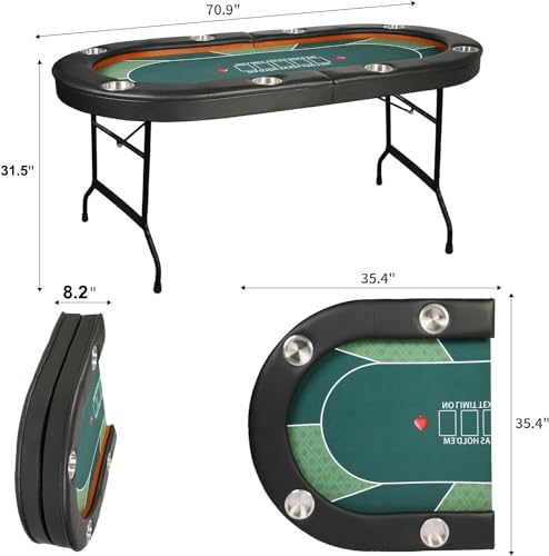 Premium 84" Poker Table Foldable with Chips Tray