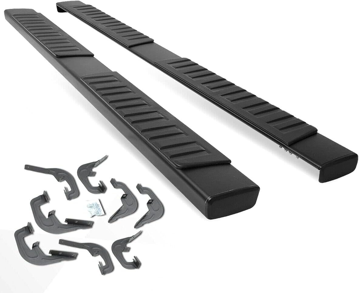 AntsGroup compatible with Crew Cab 6 Side Step Nerf Bar Running Board Black,Easy to install, adapt to your car, Free return