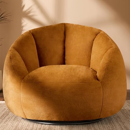 Giant Bean Bag Chair for Adults - Comfy Plush Round Shell Soft Accent Chair, Oversized Cozy Lounge Floor Sofa Reading Chair
