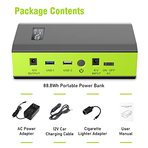 Portable Power Bank with AC Outlet 65W 110V External Battery Pack