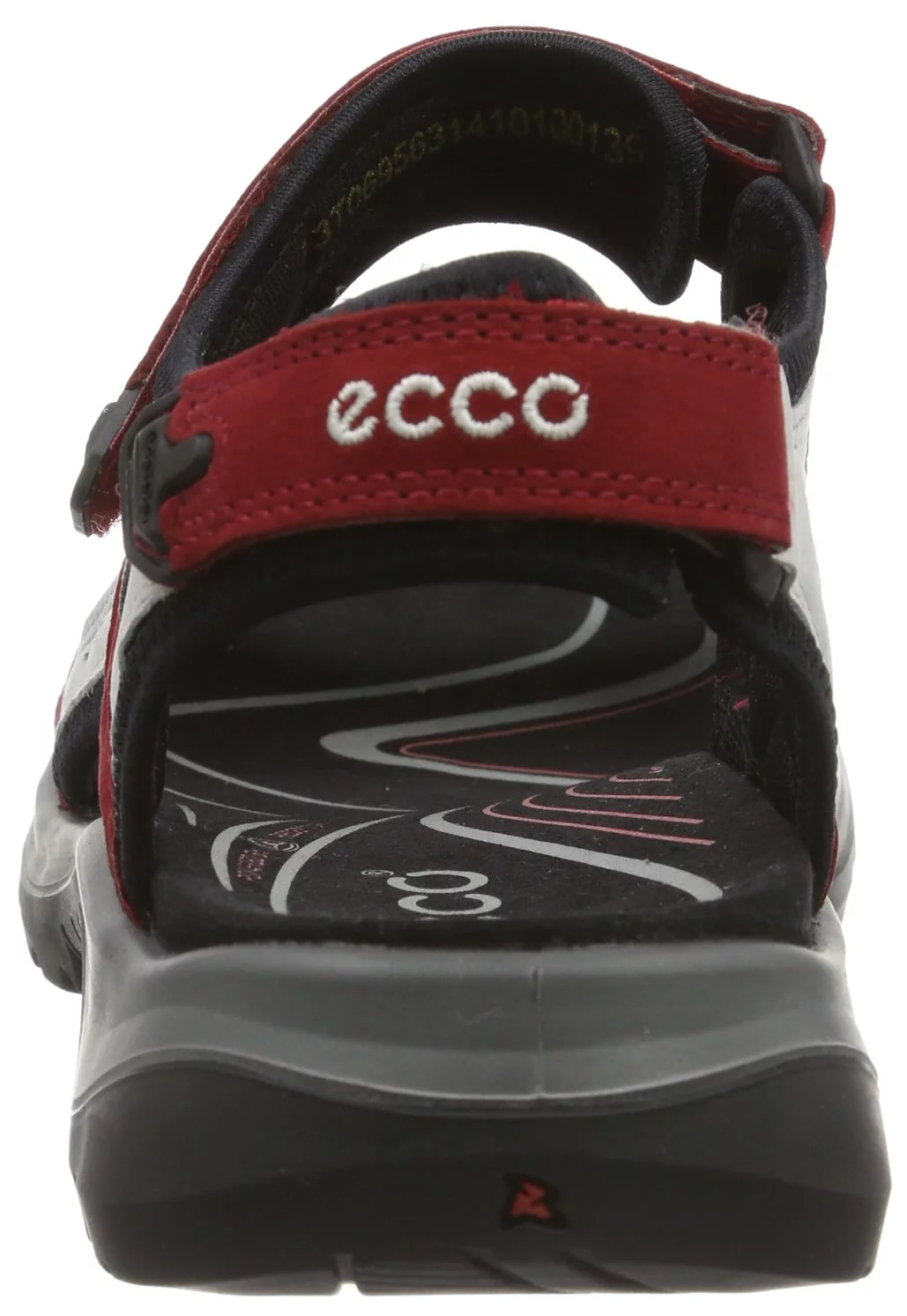 ECCO Women's Yucatan Sport Sandal, Chili Red/Concrete/Black Nubuck, 5-5.5