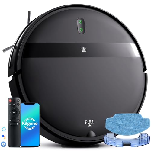 Robot Vacuum and Mop Combo, 2-in-1 Robotic Vacuum Cleaner with Tangle-Free Suction, WiFi/Alexa/App Control, Auto Recharge