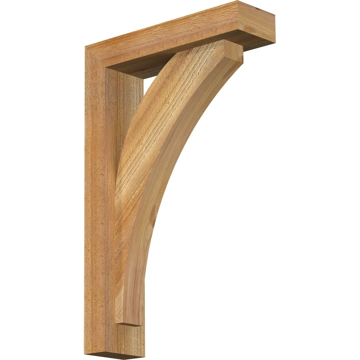 Ekena Millwork BKT0402X14X22THR05RWR 4x22W x 14x22D x 22x22H Thorton Block Rough Sawn Bracket w/ Offset Brace, Western Red Cedar
