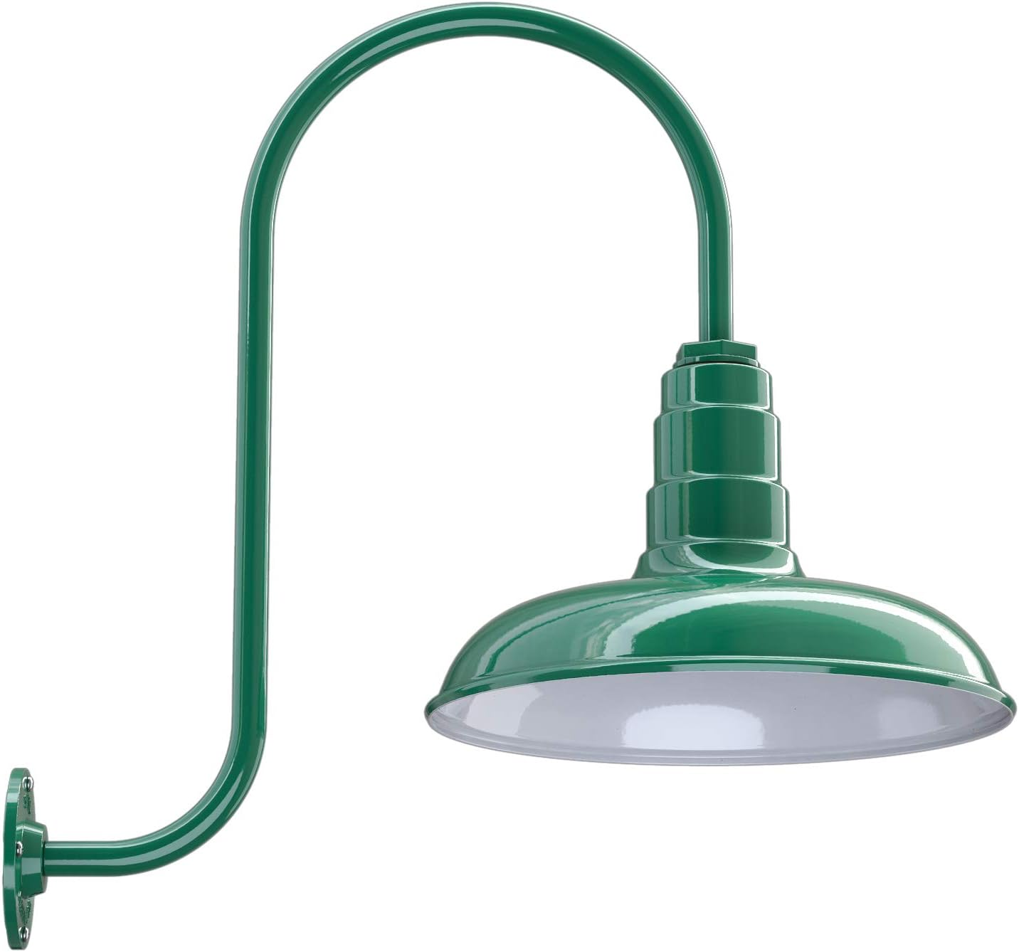 Steel Lighting Co. Topanga Barn Light | Dusk to Dawn Sensor | Outdoor Wall Mounted | 14 inch Dome | 11 inch Gooseneck | Farmhouse Garage Light Made