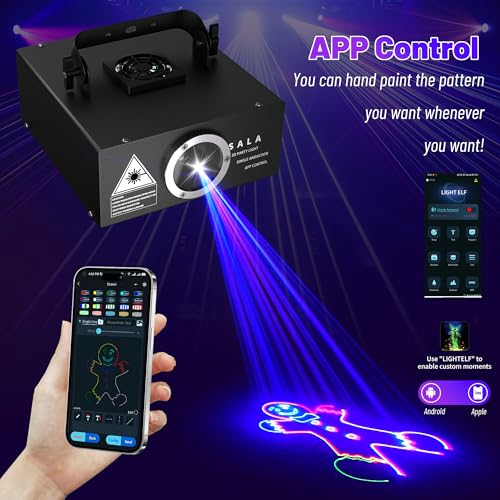 DJ Laser Light with App Control, 3D Animation Laser Projector for Party, Supports Custom Drawings, Text Playback, Personalized Programming