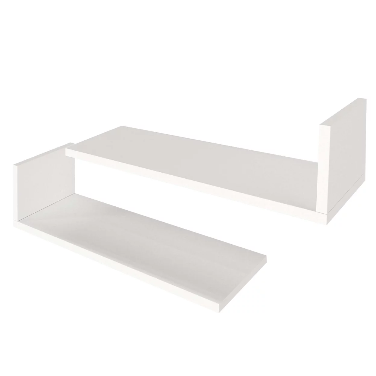 72 Inch Wood TV Console Entertainment Media Center with Storage 3 Piece Set, 2 Floating Wall Shelves, White, Saltoro