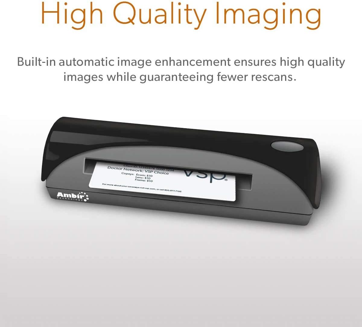 Ambir ImageScan Pro 667 Simplex Card Scanner with AmbirScan Business Card for Windows PC