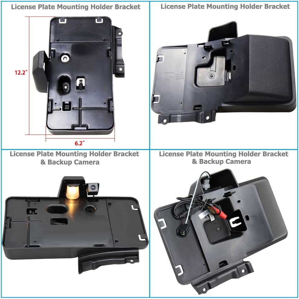EWAY Rear License Plate Holder Frame Bracket & Backup Rear View Reverse Camera for 2007-2017 Jeep Wrangler JK Unlimited Kit Replaces 68064720AA