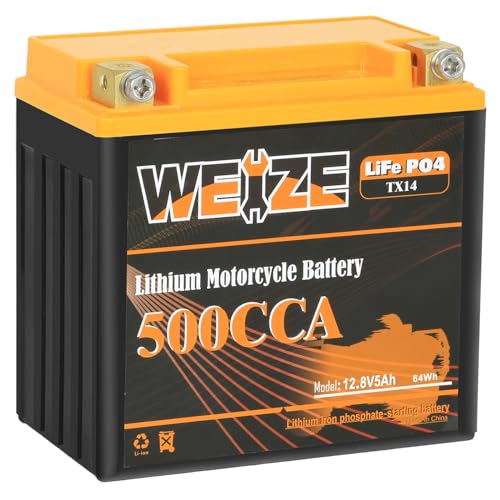 Weize Lithium YTX30L-BS, 700A Lithium LiFePO4 YTX30L Motorcycle Battery, 12V 10AH ATV, UTV, Jet Ski, Scooter, Lawn Mower, Tractor, Generator Battery
