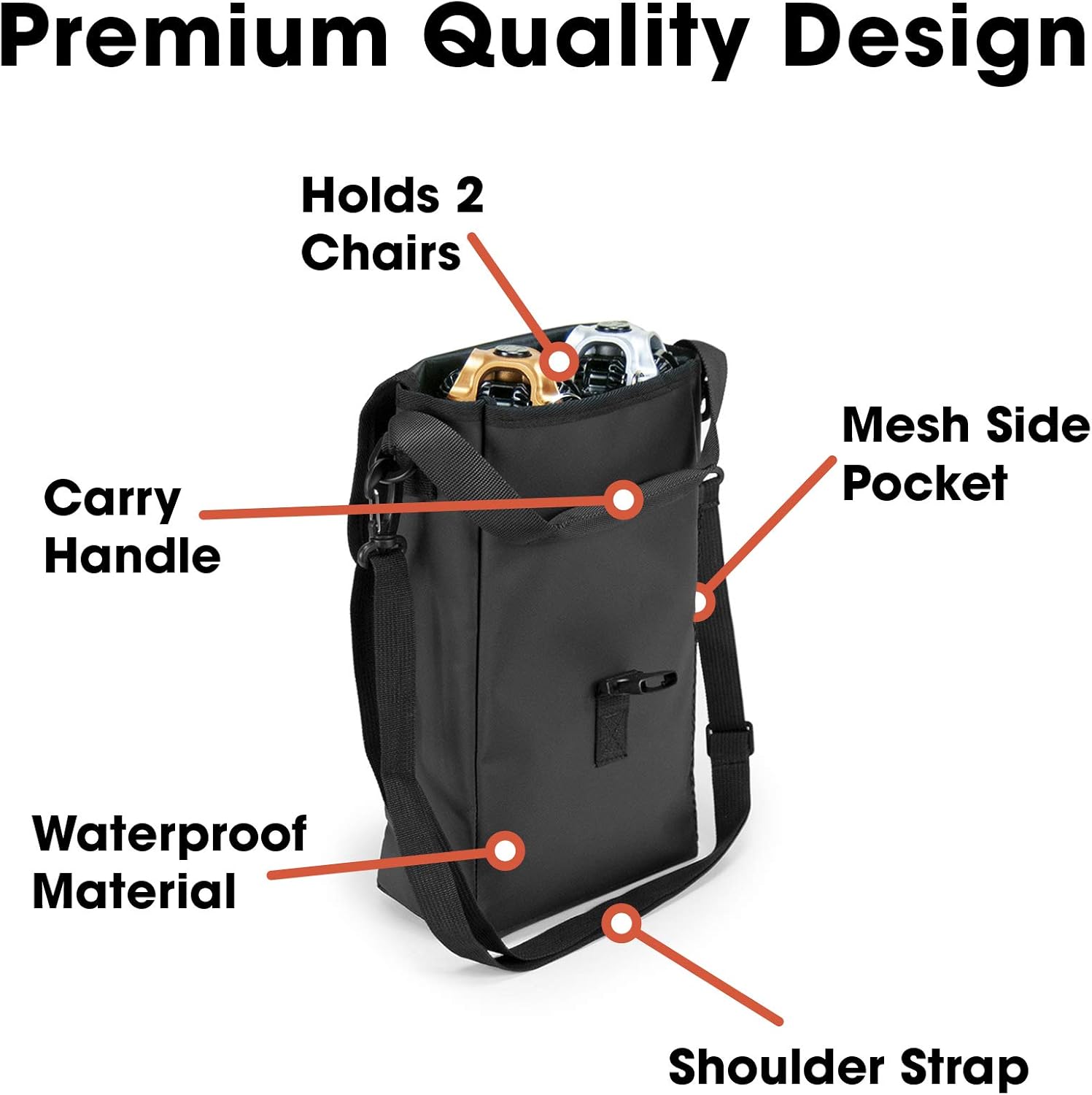 2 Chair Bag for Cliq Camping Chairs - Carry Bag for Cliq Folding Chairs and Beach Chairs (1 Bag)