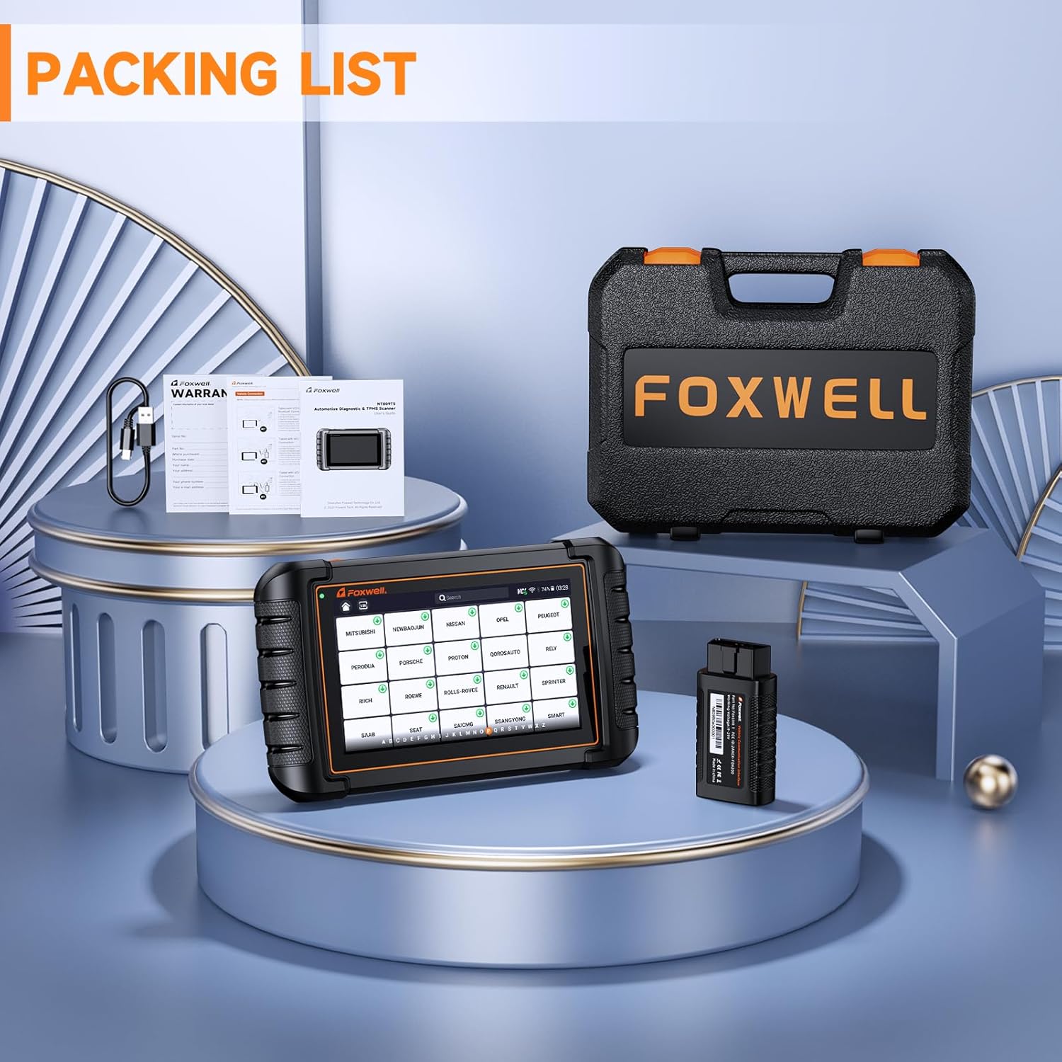 2024 Newest FOXWELL Scanner NT809BT Bidirectional Scan Tool, All System Scanner for Car with 30+ Service Resets