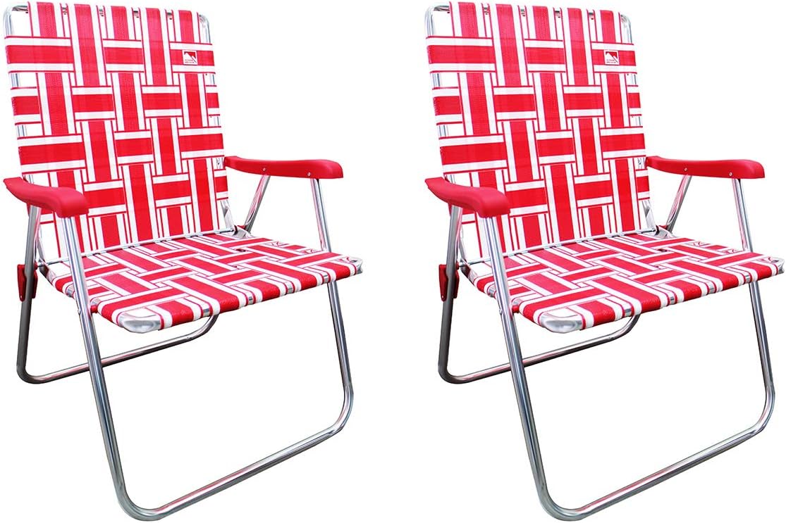 Outdoor Spectator (2-Pack) Classic Reinforced Aluminum Webbed Folding Lawn/Camp Chair (Blue)
