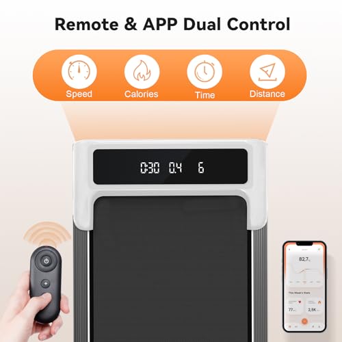 GORISE Walking Pad, Under Desk Treadmills for Home, Walking Pad with Incline, Treadmills with Remote Control APP LED Display