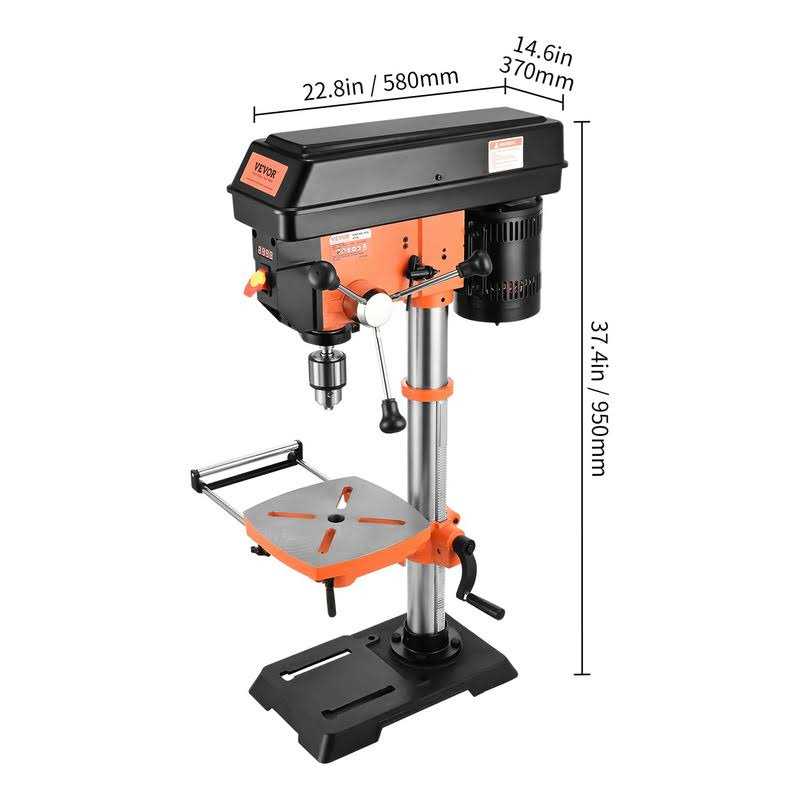 VEVOR 12 in Benchtop Drill Press 5 Amp 120V Variable Speed Cast Iron Bench Drill Press - Shop Hardware Tools Online Store
