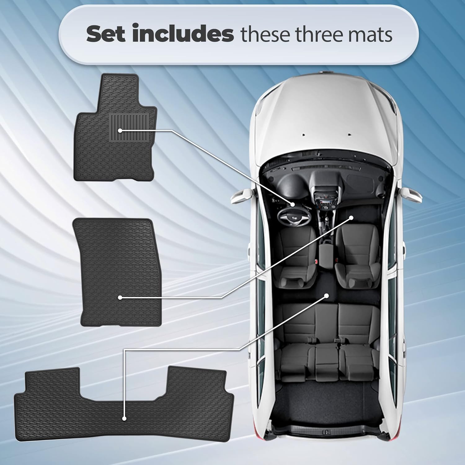 Floor Car Mat Set Replacement for Mazda CX-5 2017+ All Weather Floor Mats - CX-5 All Weather Interior Floor Liners by Automajor
