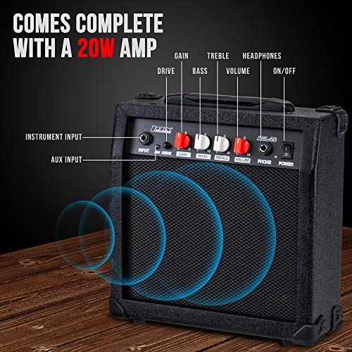 LyxPro Electric Guitar 39" inch Complete Beginner Starter kit Full Size with 20w Amp, Package Includes All Accessories, Digital Tuner, Strings, Picks