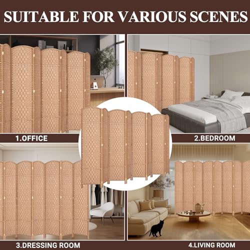 Room Divider, Room Dividers and Folding Privacy Screens, 16in Privacy Screen, 6 Panel Temporary Wall Partitions, 6ft Space Separation Panel Screen