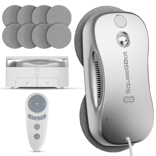 SqueeGBot Window Cleaning Robot Ideal for Panoramic Windows, Tiles, Mirrors, Robot Windows Cleaner with Intelligent AI 5.0 Navigation