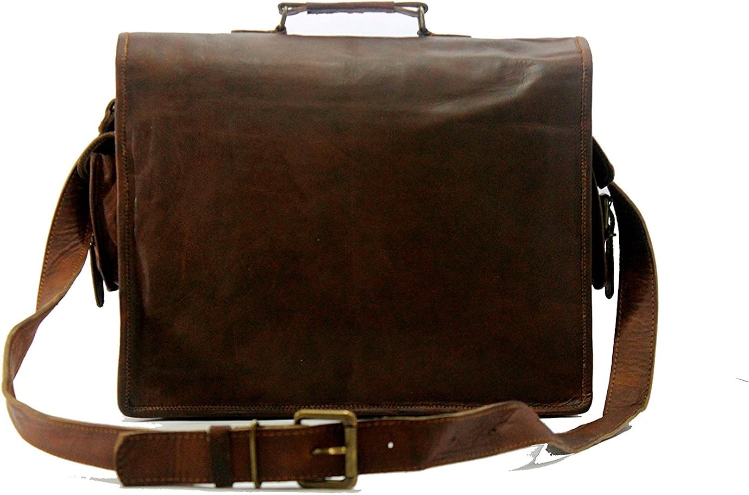 Handmade World Genuine Messenger Bag Leather Laptop Bags Computer Satchel Briefcase (18 Inch)