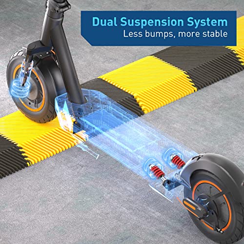 Hiboy MAX Pro Electric Scooter, 46.6 Mi Long Range, 22 MPH Power by 650W MAX Motor, 11'' Pneumatic Tires, Split Hub Design, Dual Suspension