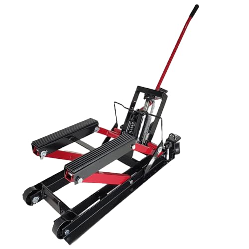 1500 LBS Hydraulic Motorcycle Lift Jack, Steel ATV Lift Stand Hoist with Wheels, ATV UTV Lift Table Jack Hoist Stand, Motorcycle Bike ATV UTV Lift