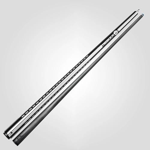 RHINO Nebula 2 Pool Cue - 100% Carbon Fiber Shaft & Composite Butt. Time Crystal Tip, Pro Taper Design, 12.4 mm,12.8 mm. 3/8-8 Joint