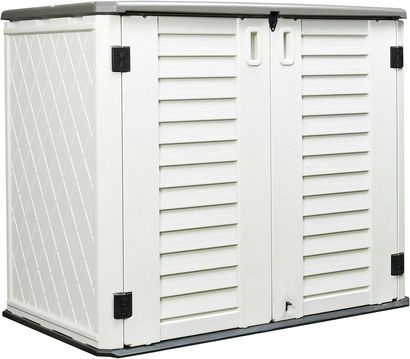 ADDOK Vertical Storage Shed Multi-Function, Outdoor Storage Cabinet Weather Resistance, HDEP Resin Storage Unit for Backyards, Patio