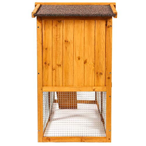 Ogrmar Chicken Coop Large Wooden Outdoor Bunny Rabbit Hutch Hen Cage with Ventilation Door