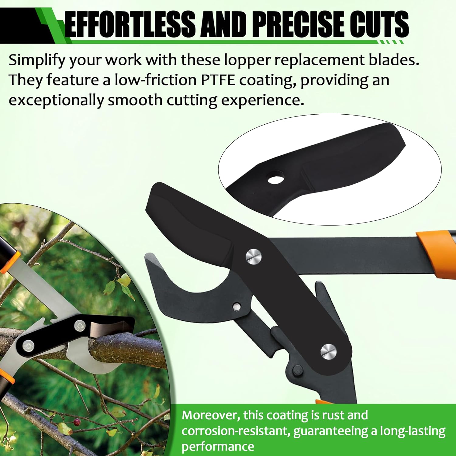 (2-Pack) Steel Replacement Blade for Fiskars Loppers - Compatible with PowerGear Bypass Lopper25" & 31" and 27" PowerGear 2 Bypass Loppers