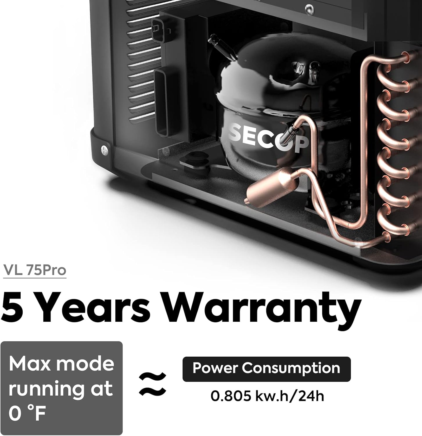 ICECO VL75 ProD Portable Refrigerator, Multi-directional Lid, Dual USB & DC 12/24V, AC 110-240V